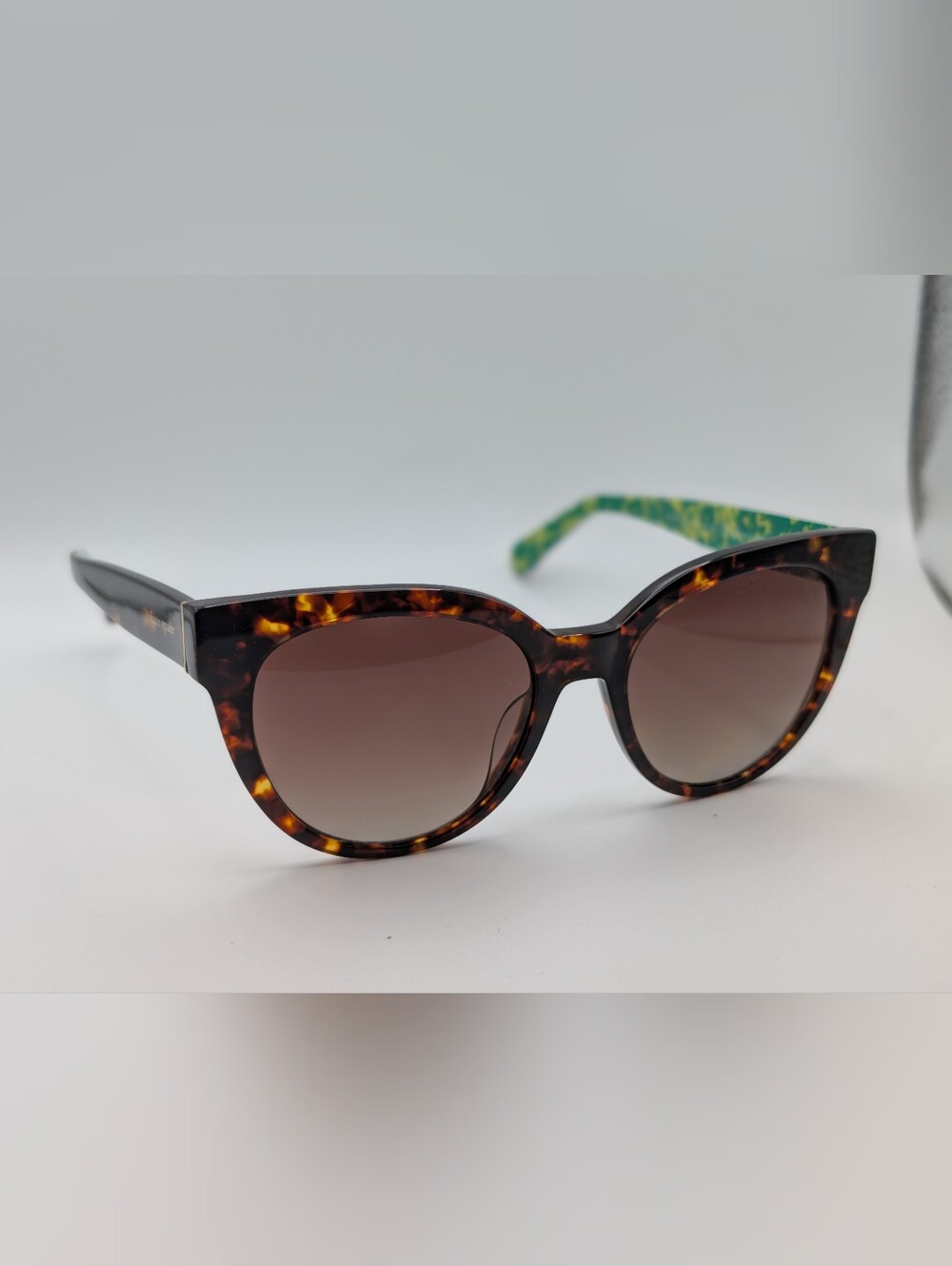 Kate Spade Javana Polarized Sunglasses Havana Tortoise Green Floral NWT